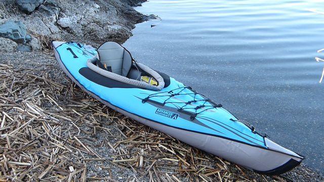 The best inflatable kayak on a river bank