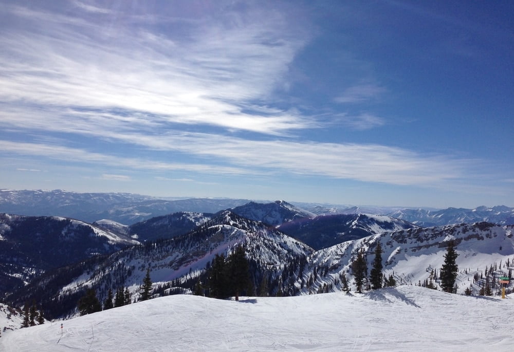 Top of Snowbird, one of the ski resorts that get the most snow in Utah 
